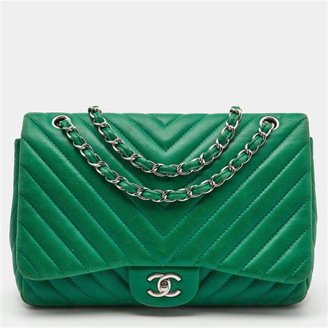 chanel chevron drawstring bag|Chanel green 17s Chevron.